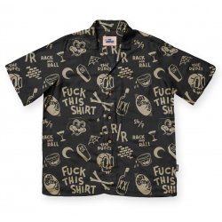 THE DUDES RACK AND RALL HAWAIIN SHIRT BLACK Mαύρο